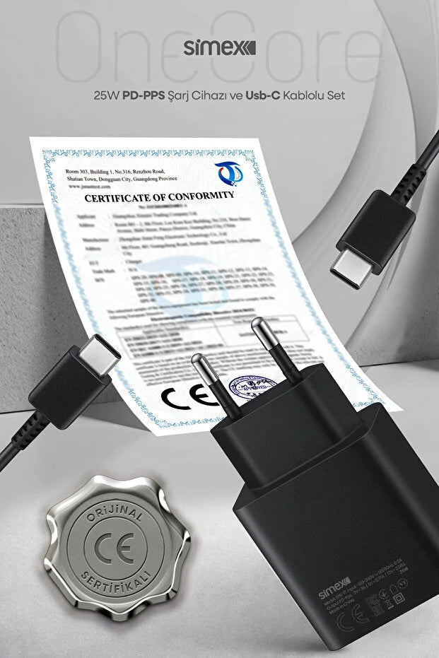 Samsung Bütün Serileri Uyumlu - 25W USB-C Süper Hızlı Şarj Aleti