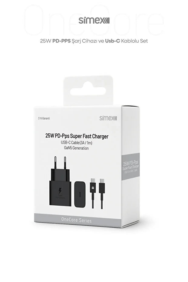 Samsung Bütün Serileri Uyumlu - 25W USB-C Süper Hızlı Şarj Aleti