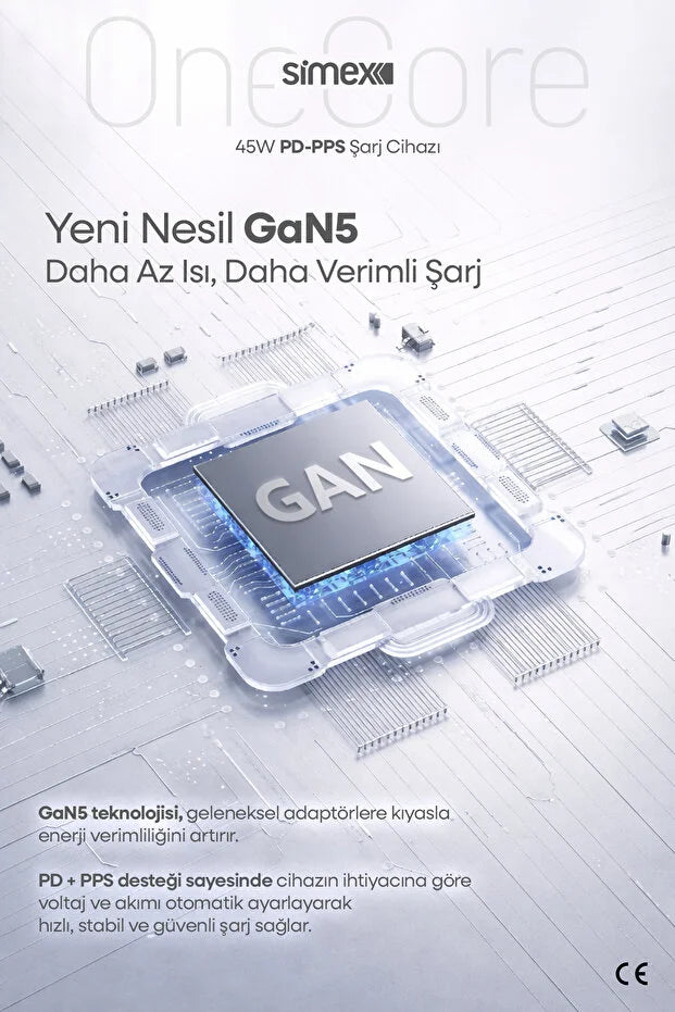 Samsung S22-S23-S24-S25-S26 Ultra Serileri Uyumlu - 45W USB-C Süper Hızlı Şarj Adaptörü